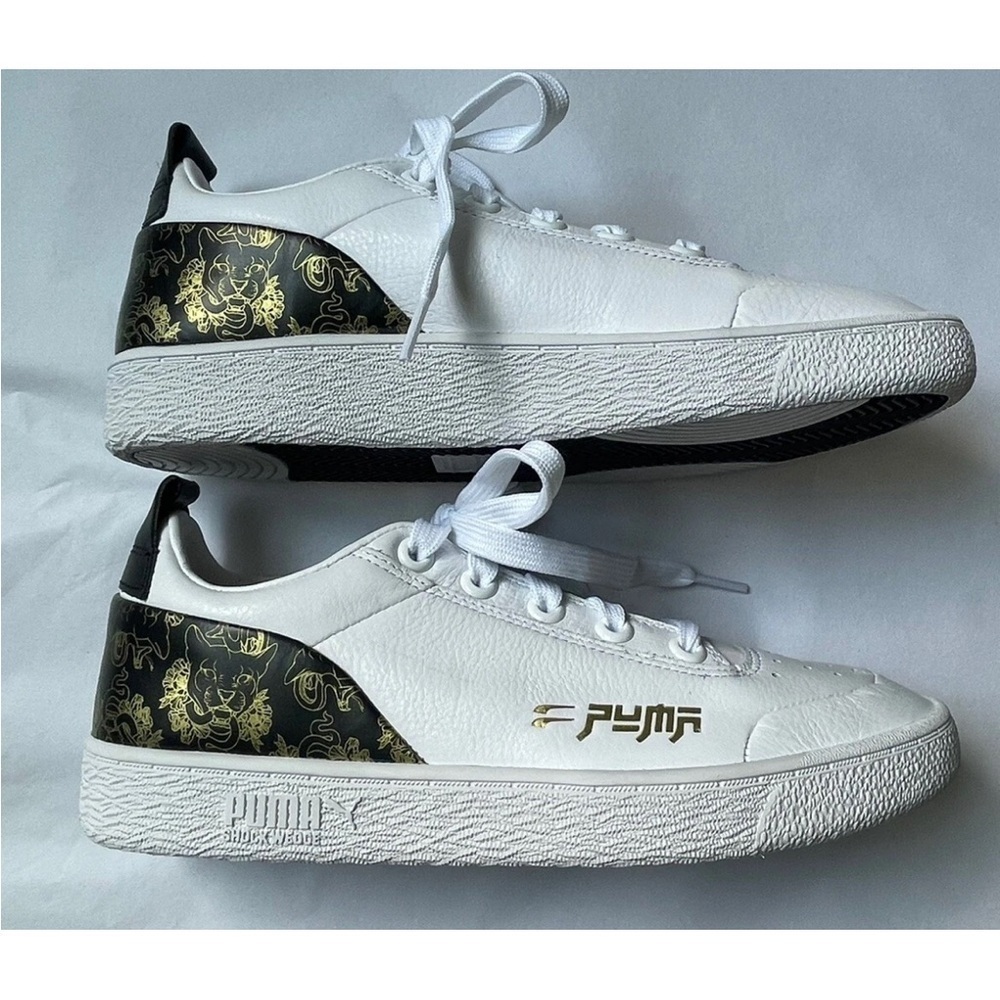 Puma Ralph Sampson Lo Top White Sneakers Cats Sz Mens 6.5 Womens 8 Narrow 38.5